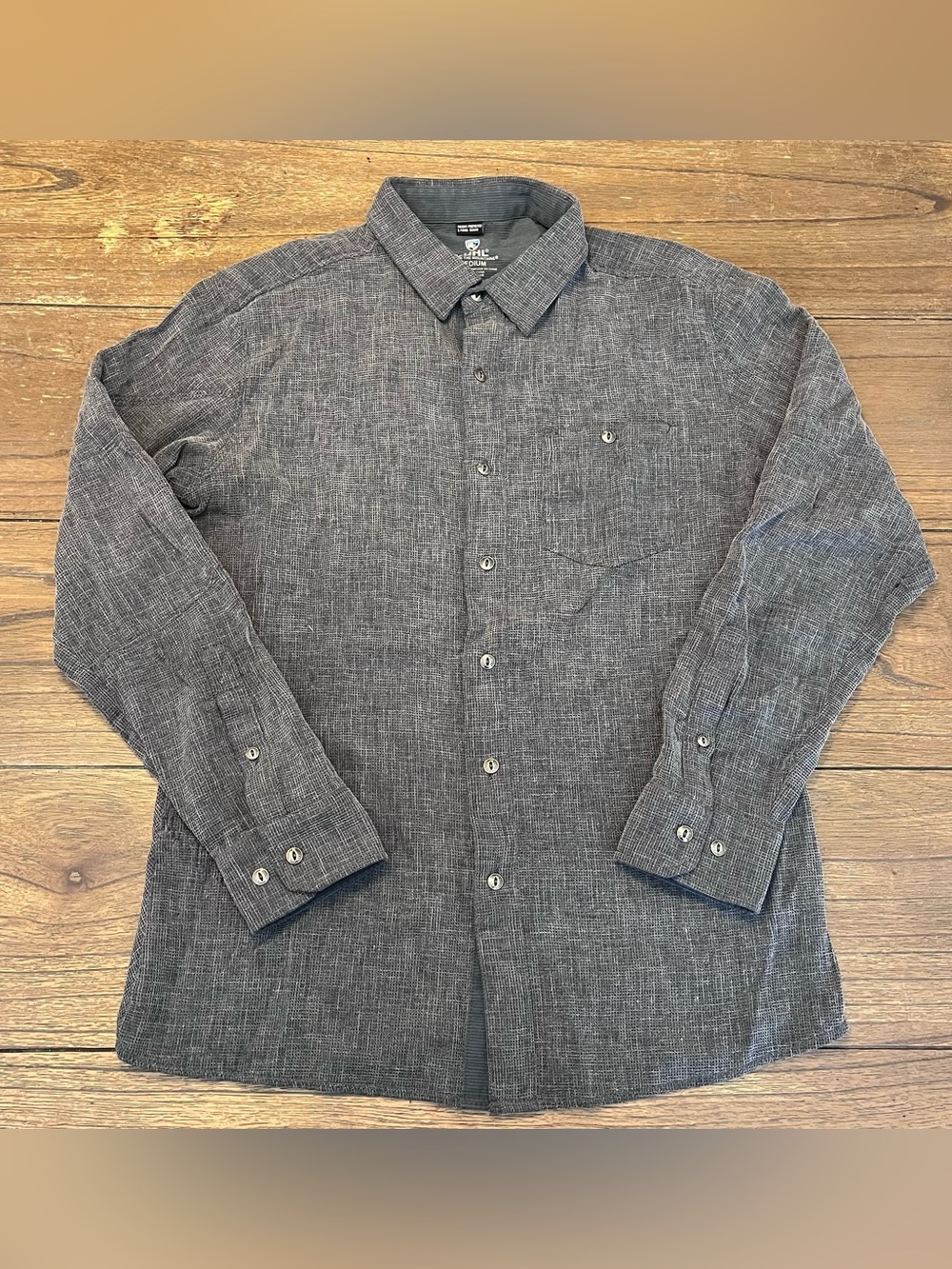 Kuhl Uproar Button-Up Shirt in Charcoal Gray Mens Medium